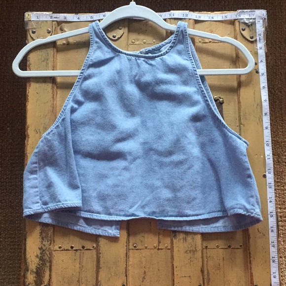 AMERICAN APPAREL BOHO DENIM CROP TOP USA S - Picture 2 of 8